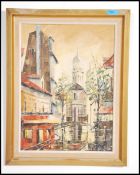 A 20th century framed  oil / guache on board of a