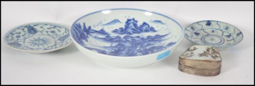 A four piece collection of Chinese blue and white