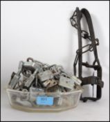 A 19th century wrought iron gin - animal trap toge