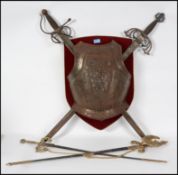 A large faux medieval knights metal breastplate to