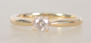 A 9ct gold and diamond ladies single stone solitai