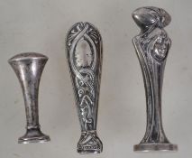 A  collection of 3 silver wax seals to include Birmingham Dean and Francis, HM& Co 925 and
