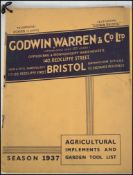 1937 Hardware/ironmongery Sales Catalogue. Profusely illustrated price list of Godwin Warren,
