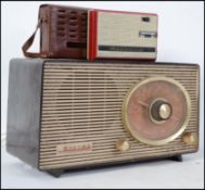 A vintage mid century Philips Radio together with a portable Benkson retro radio and other