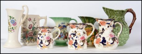 A set of 3 Masons Mandalay pattern graduating jugs to include Falconware jugs, Purbeck, Windsor