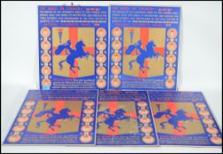 A collection of five wall hanging display boards for The Shield Of Chivalry National Children's