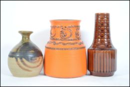 3 vintage / retro vases to include Sadler, Studio