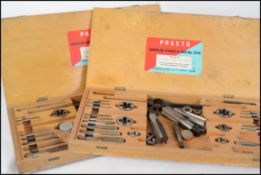 Two cased Imperial vintage Presto Tap & Die Sets No.374C-Set No.6P - 1/4
