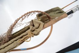 A collection of vintage fishing rods and nets to include AG Rudge & Sons, Redditch The Price and