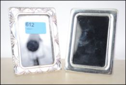 A pair of 925 silver easel back glazed picture fra