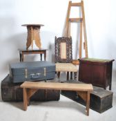 A collection of furniture to include an Edwardian