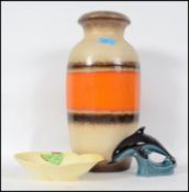 A collection of ceramics to include a large retro