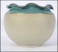 A Lovatt Langley Mild ceramic glazed planter of bulbous form with green glazed scalloped edge