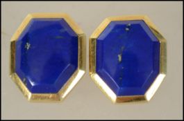 A pair of vintage Art Deco 18ct gold Tiffany and Co earrings of octagonal form. The earrings being