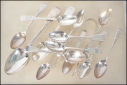 A mixed collection of silver hallmarked flatwares