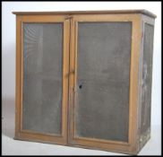 A 1950's mesh and pine vintage meat safe locker wi