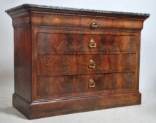 A 19th century French marble top walnut large comm