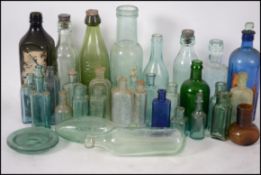 A large collection of 19th and early 20th century bottles to include Hamilton, Torpedo, lemonade
