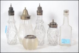 Group of four pieces of cut glass ware, three havi