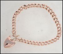 A hallmarked 9ct gold curb linked bracelet chain h