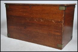 A early 20th century campaign style oak chest havi