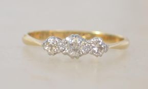 An 18ct gold and platinum vintage ladies ring by T