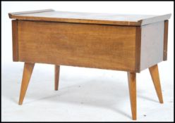 A mid 20th century teak wood work box / sewing box