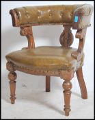 A good Victorian leather club library armchair. Ra