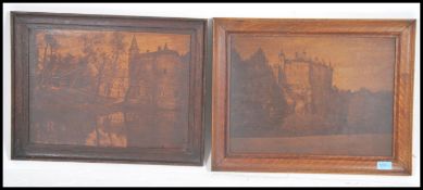 A pair of early 20th century framed  pictures on p