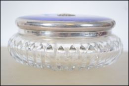 A silver hallmarked and enamel top large dressing