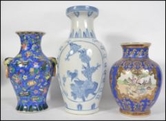 A group of three large Chinese vases of varying de