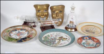 A collection of items to include Ships in bottles,