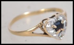 A 9ct gold hallmarked ladies sapphire ring having
