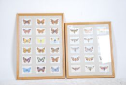 2 framed and glazed cigarette card collections fro