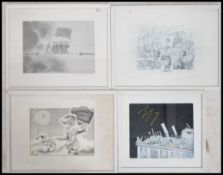 A collection of four framed and glazed political s