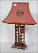 A fantastic Chinese inspired Abacus table lamp, ha