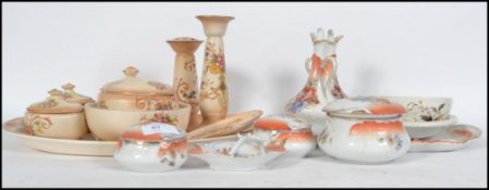 2  19th century transfer printed ceramic dressing