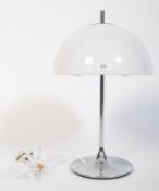 A good Scandinavian design 1960's 70's chrome table lamp with white opaque plastic shade from the