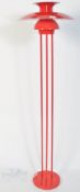 After Poul Henningson PH 5,A red lacquered standard lamp based on the designers PH range. A