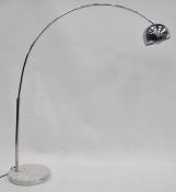 A 20th century Achille & Pier Castiglioni ' Arco ' style floor lamp / standard lamp being chromium