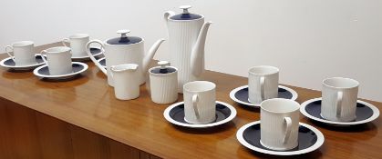 A 1970's retro continental German Arzberg ceramic two tone coffee service comprising coffee pot,