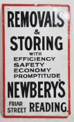 A good early 20th century enamel advertising sign for Newbery's Furniture Friar Street Reading.