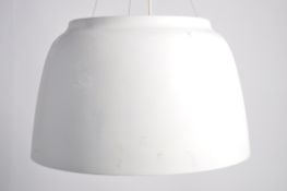 A retro 20th century Habitat Pendant shade of half sperical form in two tone colours with hanging