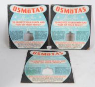 Three vintage 20th century retro advertising boards for the Magic Jar by Osmotas Ltd of Bristol.