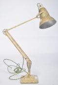 A 1940's Herbert Terry 2 step square base anglepoise lamp with original scumble glaze finish