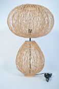A 20th century abstract large ceiling lamp shade of conical form with bulbous centre having light