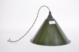 A re-wired vintage enamel ex RAF Military enamel metal factory style Industrial pendant shade with