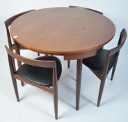 A superb 1960's Danish teak dining table and dining chairs designed by Hans Olsen for Frem Rojle.