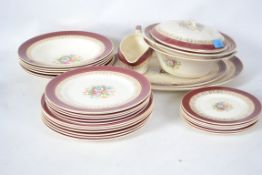 A mid century Myott ceramic dinner service compris