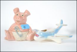 A vintage 20th century ceramic ashtray in the form